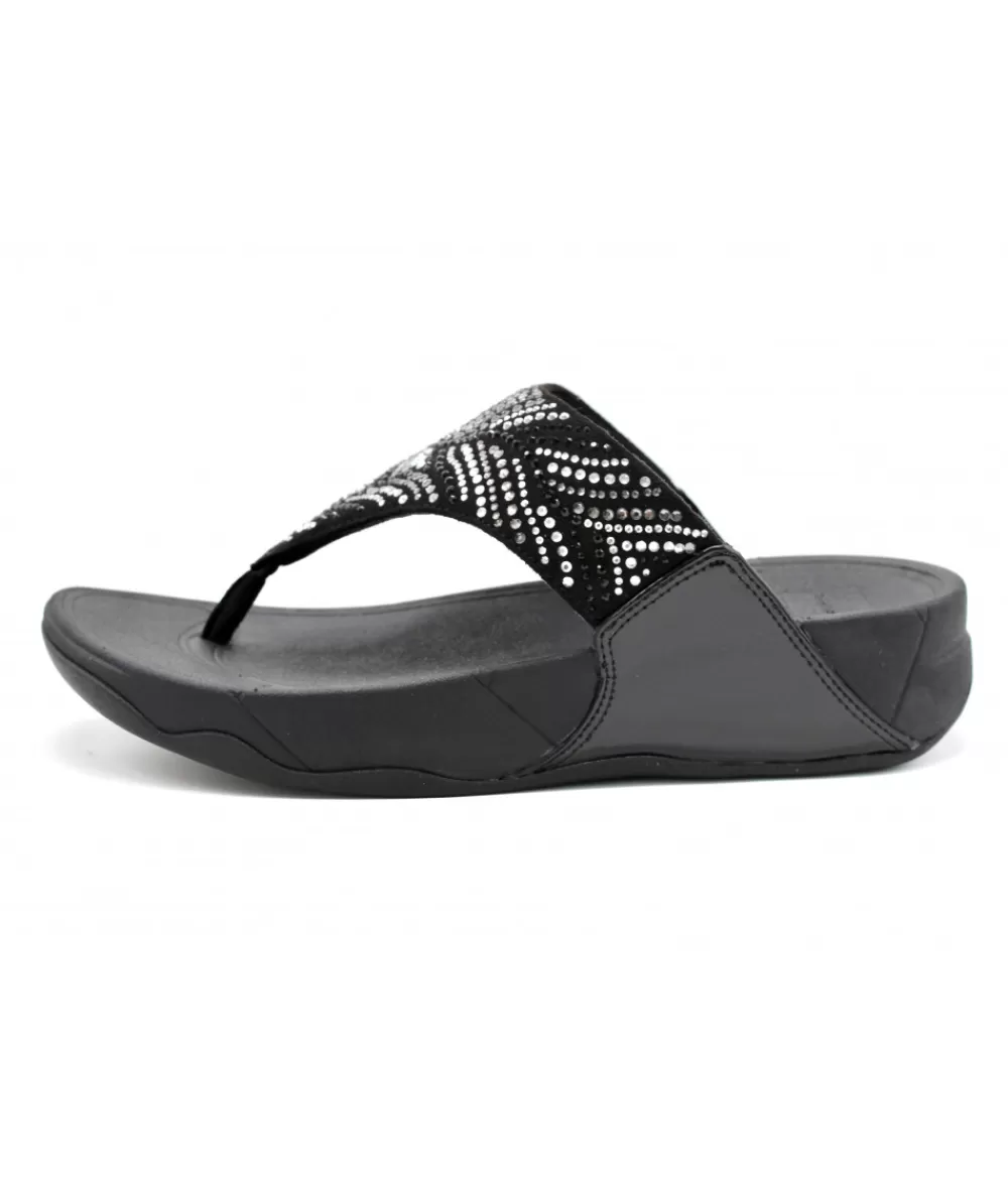 Women fitflop Mules- Lulu Crystal Feather